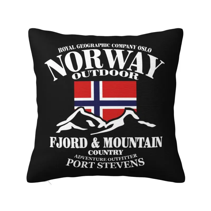 

Custom Norway Flag Cushion Cover 45x45cm Fjord Mountain Velvet Modern Throw Pillow Decoration Salon