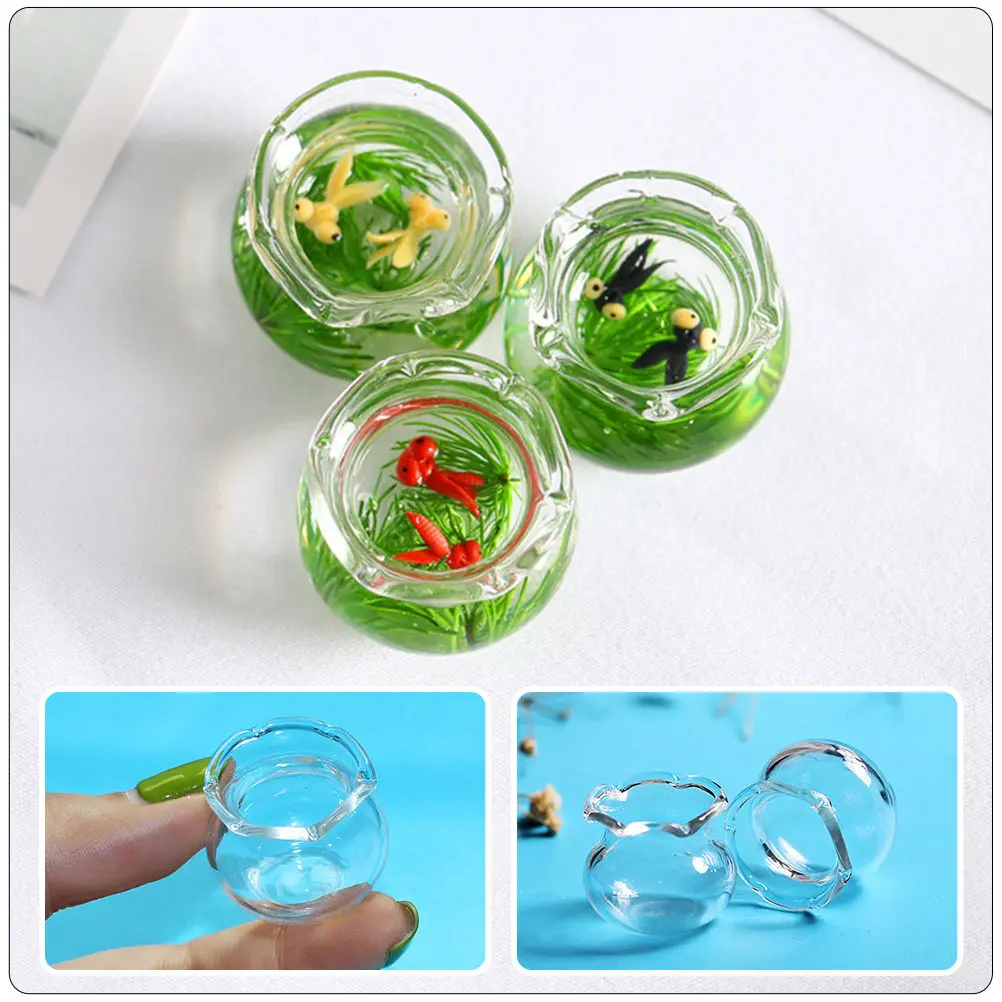 5pcs Mini Glass Fish Tank Set – Safe Smooth Surface Educational Desktop Decor for Kids Creative Play & Learning