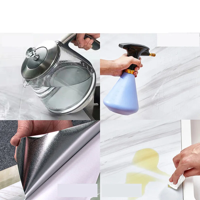 Picture 4: Kitchen Countertop Stickers Oil-Resistant Heat-Resistant Cabinet Table Refreshing Waterproof Oil-Proof Self-Adhesive Wall Paper