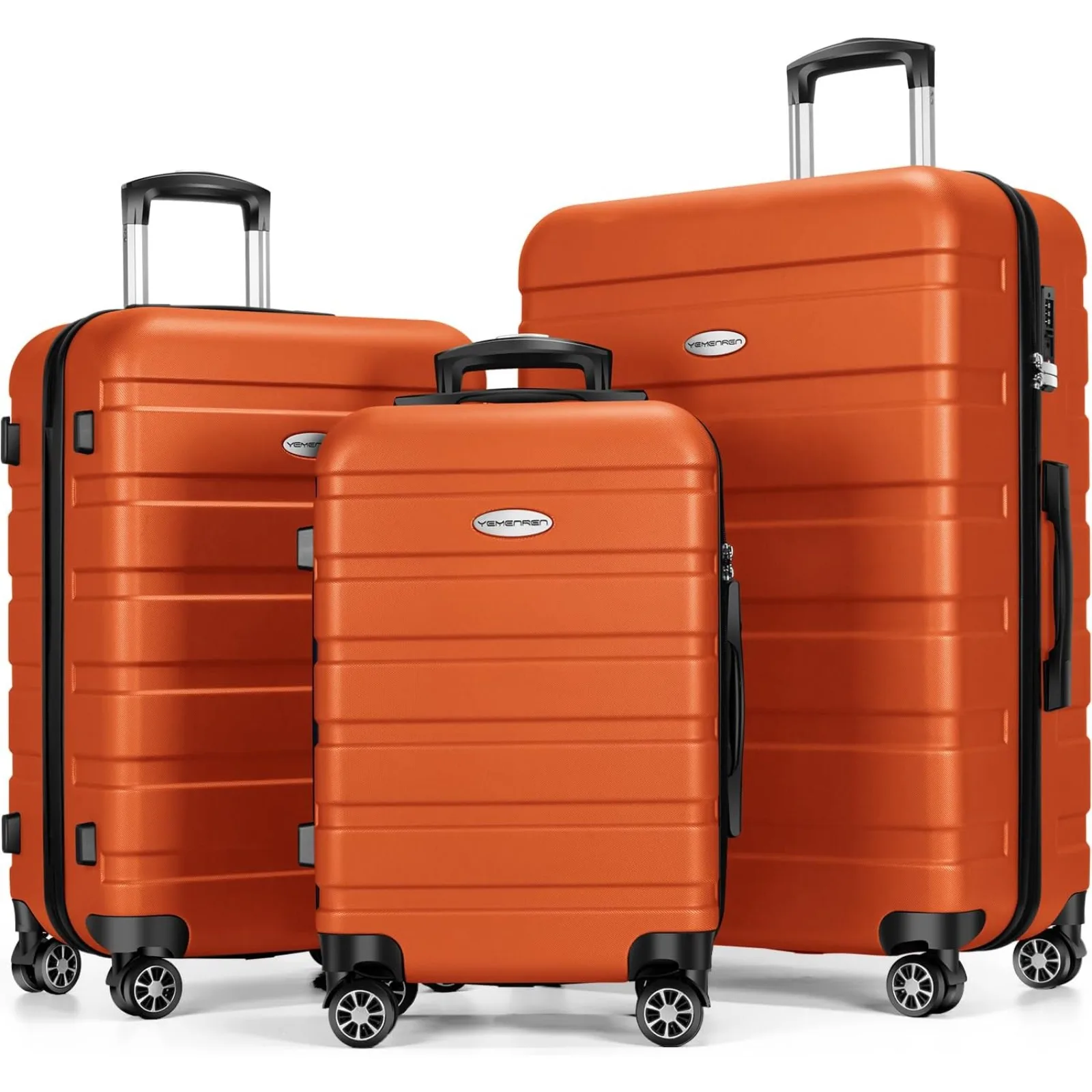 

US Luggage Sets Hardside Lightweight Suitcase with Spinner Wheels TSA Lock, 3-Piece Set (20/24/28), Orange