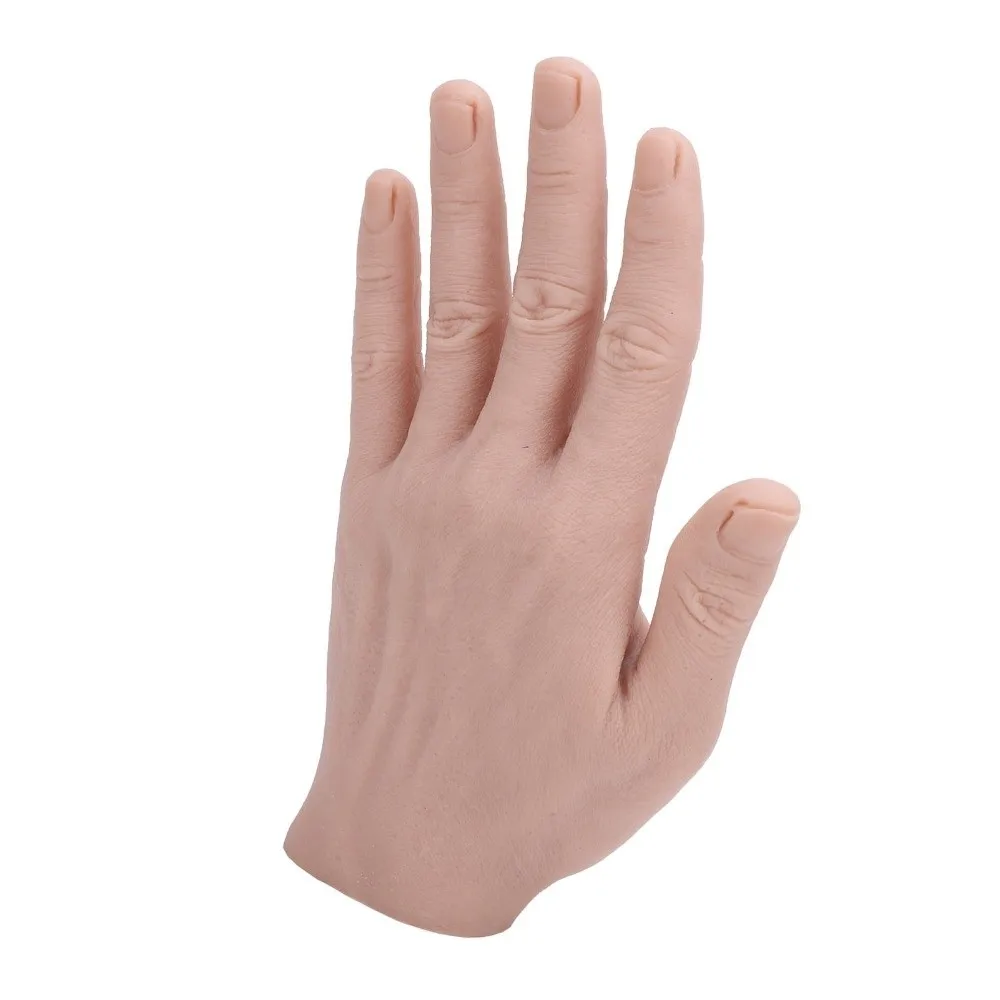 Painting Practice Silicone Practice Hand Life Size Flexible Silicone Male Hand Model Bendable Artificial Hand Beginners