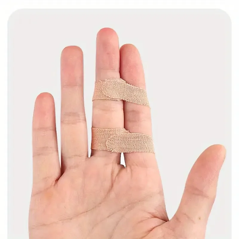 6/12pcs Beige Self-Adhesive Finger Tape,Flexible Breathable PP Material,Non-Slip Wrap for Gym,Fitness,Sports,Training