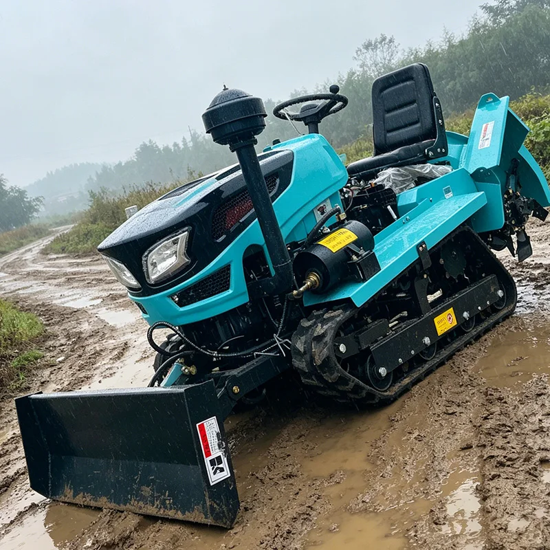 Customized Crawler Tractor Driven Rotary Tiller, Micro Tiller and Efficient Ride-On Plowing Cultivator