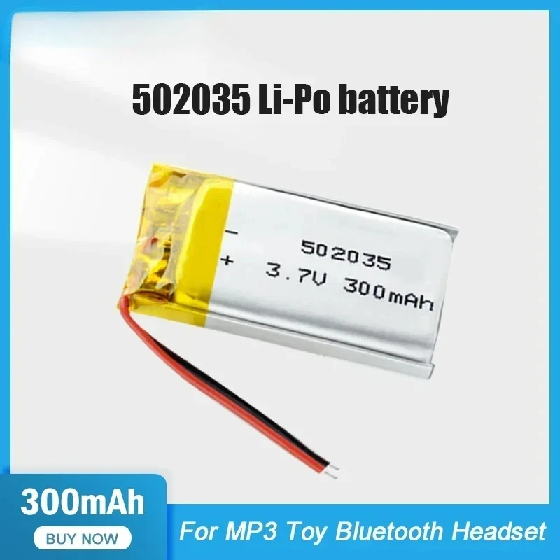 

502035 300mAh 3.7V Lithium Battery For GPS MP3 MP4 Light Insect Mouse Repeller Mite Remover Rechargeable Lipo Batteries