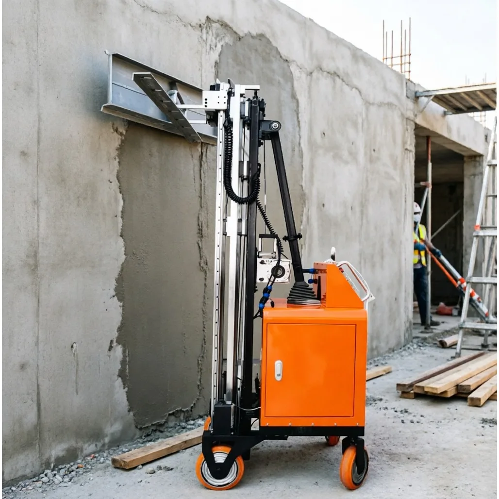 Auto Wall Plaster Machine Mobile Pushable Chassis Easy Operate Apartment Decoration Base Wall Plaster Construction Tool