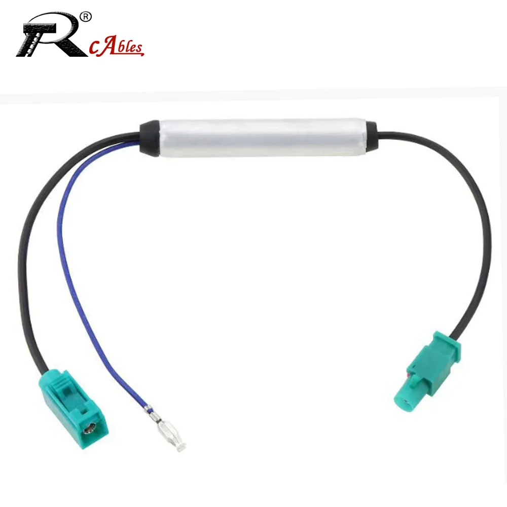 Car Radio Antenna AM/FM Audio Radio Signal Amplifier Dual Fakra to Fakra RF Radio Antenna Aerial Adapter Cable for VW Audi Skoda