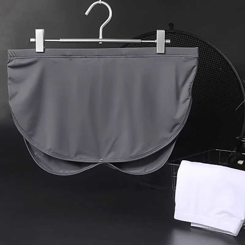 Men's Ice Silk Boxer Shorts Low Waist Breathable Underwear with Detachable Inner Lining Moisture Wicking Summer Panties
