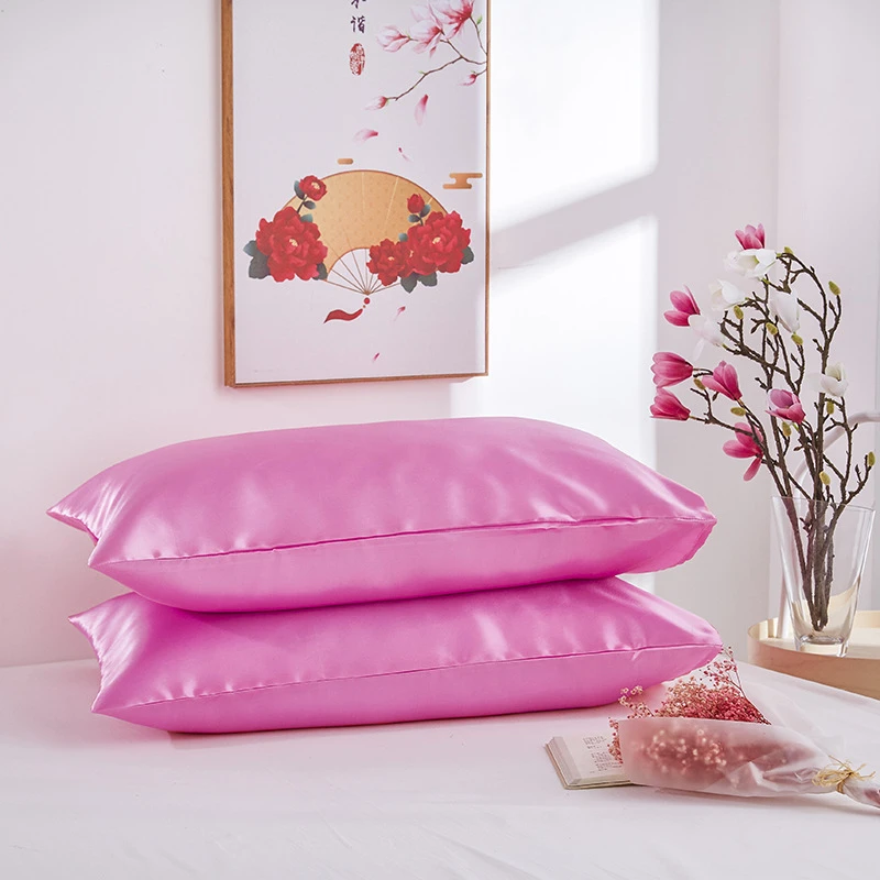 100% Satin Poly Bedding Pillowcase Ultra Soft Mulberry Standard/Queen/King Pillowcase Nature Cover Seat Cushion Cover Home Decor