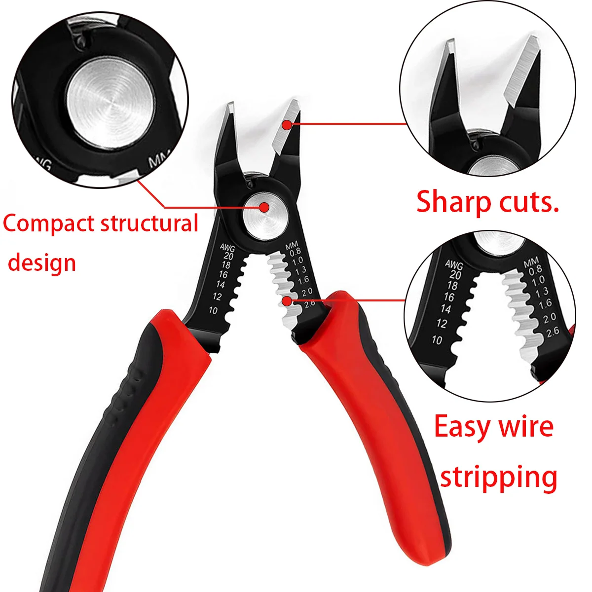 أدوات الأسلاك العقص التلقائي ، أداة كابل القاطع اليدوي ، كماشة متجرد ، إصلاح كهربائي تجريد