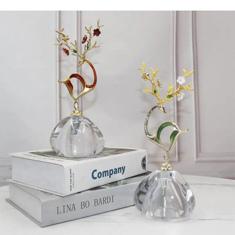 

Абстрактные украшения из сплава в виде оленя, настольное украшение, художественная статуя, украшение для гостиной, Цветочная скульптура, ремесла, современный дом