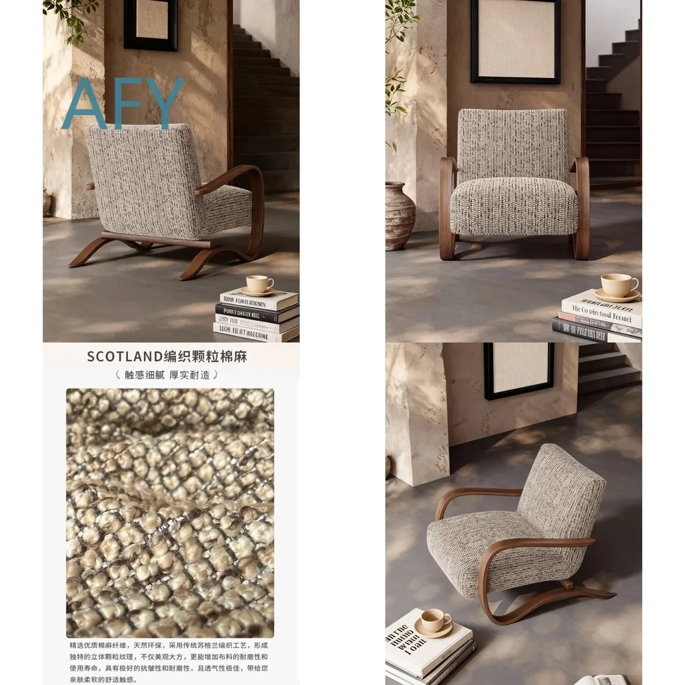 Medieval Burke Single Sofa Chair for Living Room Balcony Bedroom Home Leisure Decor Retro Design Seating Furniture