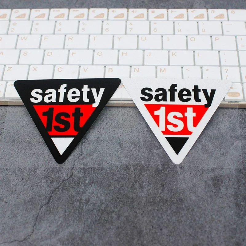 SAFETY 1ST Motorcycle Warning Sign Stickers for Body Fuel Tank Helmet Waterproof Cover Scratches Remind To Drive Safely Decals