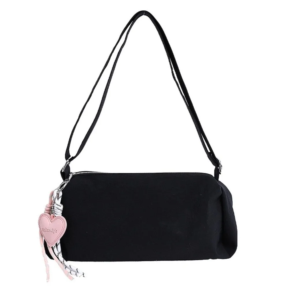 

Fashion Solid Color Nylon Shoulder Bags Leisure Versatile Boston Underarm Bag Y2k Casual Women's Handbag Ladies