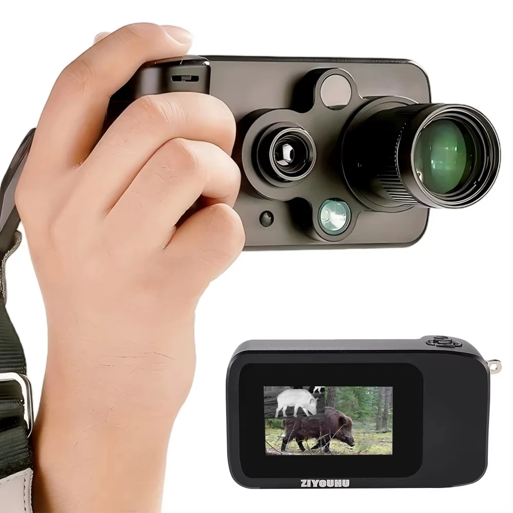 ZIYOUHU HD ضوء مزدوج كامل اللون للرؤية الليلية كاميرا تصوير حراري 3 بوصة شاشة نافذة للبحث الليلي
