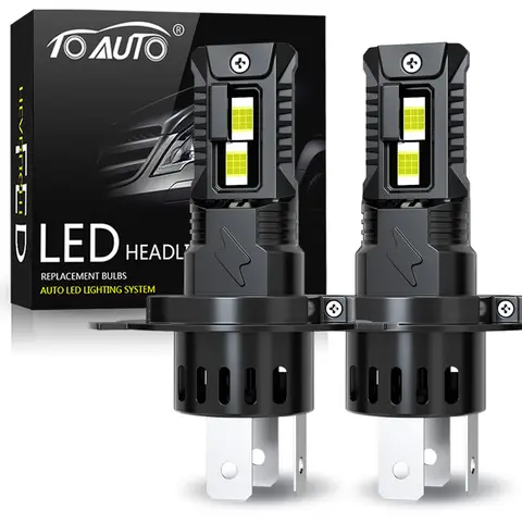 TOAUTO H4 LED 라이트 100W 20000LM 9005 9006 H11 H7 LED 헤드라이트 캔버스 36 CSP 자동차 하이 클로즈 램프 팬 터보 라이트 포함