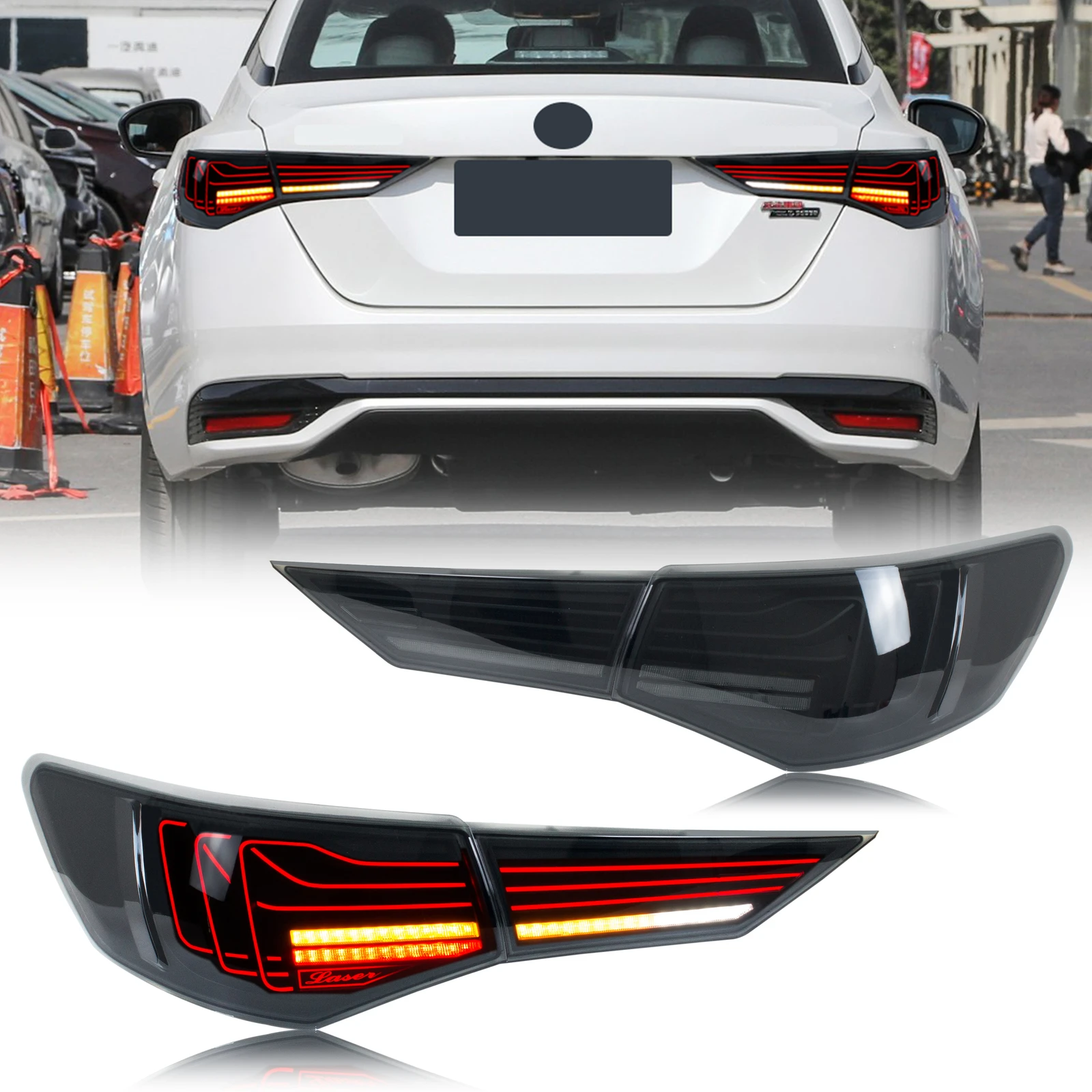 

LED Tail Lights Assembly for Nissan Sentra 2020-2025 B18 Animation Sequential Sequential Turn Signal Trunk Rear Brake Lamps