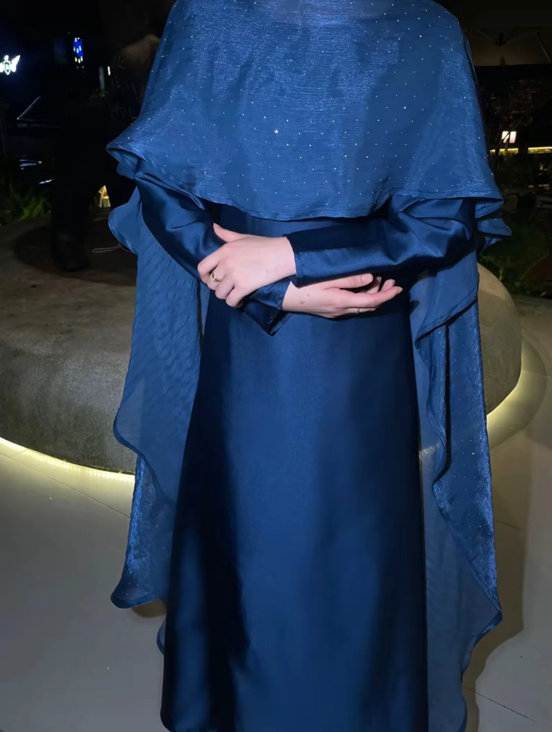 Abaya Middle East Women's Muslim Dress Abaya Simple Cape Starry Sky Robe Dubai Arabia Elegant Temperament Robes Islamic Clothing