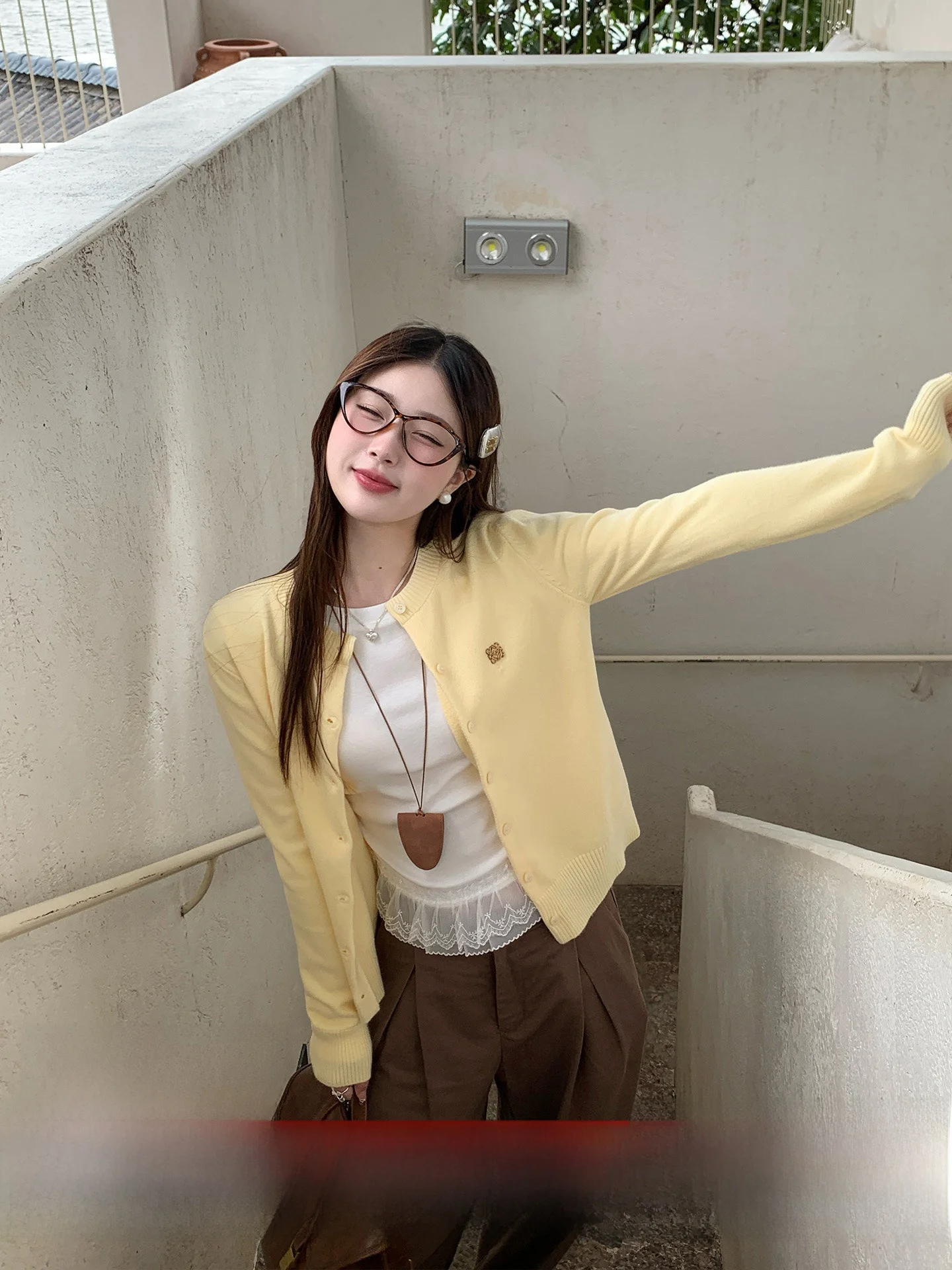 

Женский вязаный кардиган Su San San, желтый, в корейском стиле, удлиненный, теплый, повседневный, модный, для осени и весны