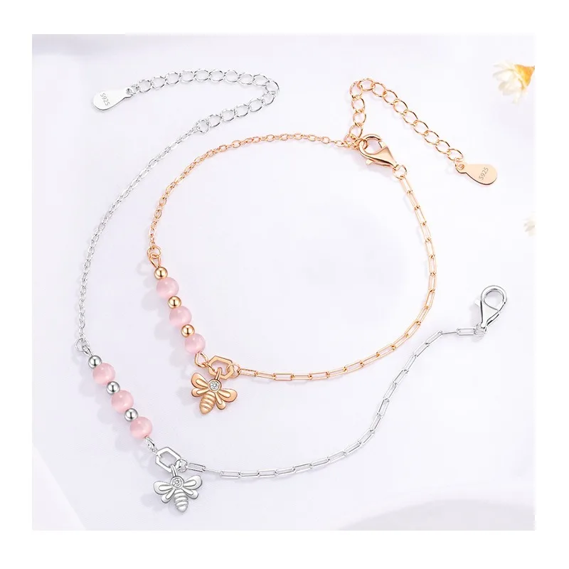 

Оригинальный браслет Kalaini с красным опалом в форме пчелы, нишевый дизайн, изысканный подарок для девушки