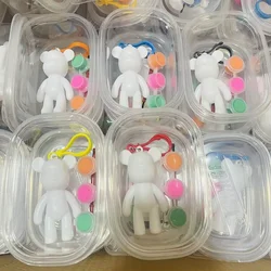 Brinquedo de urso violento artesanal branco em branco para crianças, DIY Graffiti Painting Material Pack, brinquedo criativo do