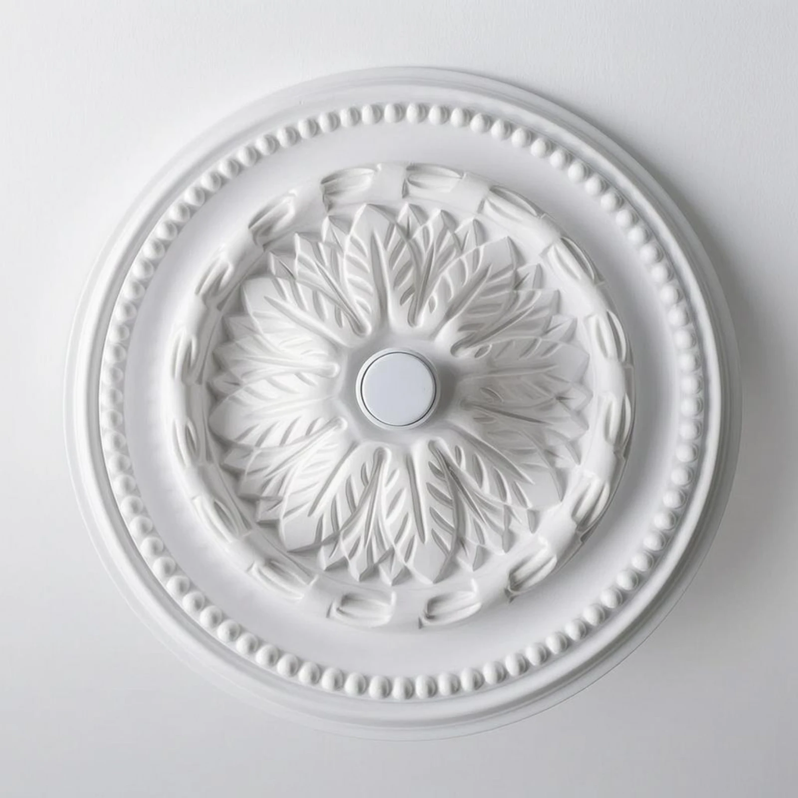 Ceiling Lamp Panel White Lamp Cover Medallion Ornate Floral Ceiling Panel Lightweight Chandelier Medallion Long-Lasting