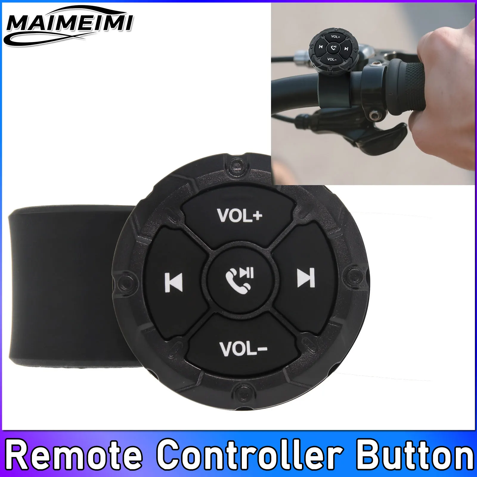 Motorcycle Handlebar Media Controller Wireless Remote Button Helmet Earphone Car Steering Wheel Control Bluetooth-compatible