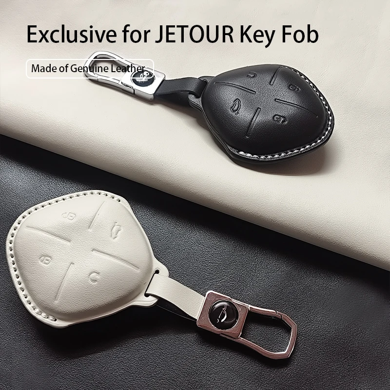 

Genuine Leather Car Remote Key Case Cover Fob for Jetour DASHING X-1 Plus DTC IDM Keychain Durable Holder Luxury Fob Accessories