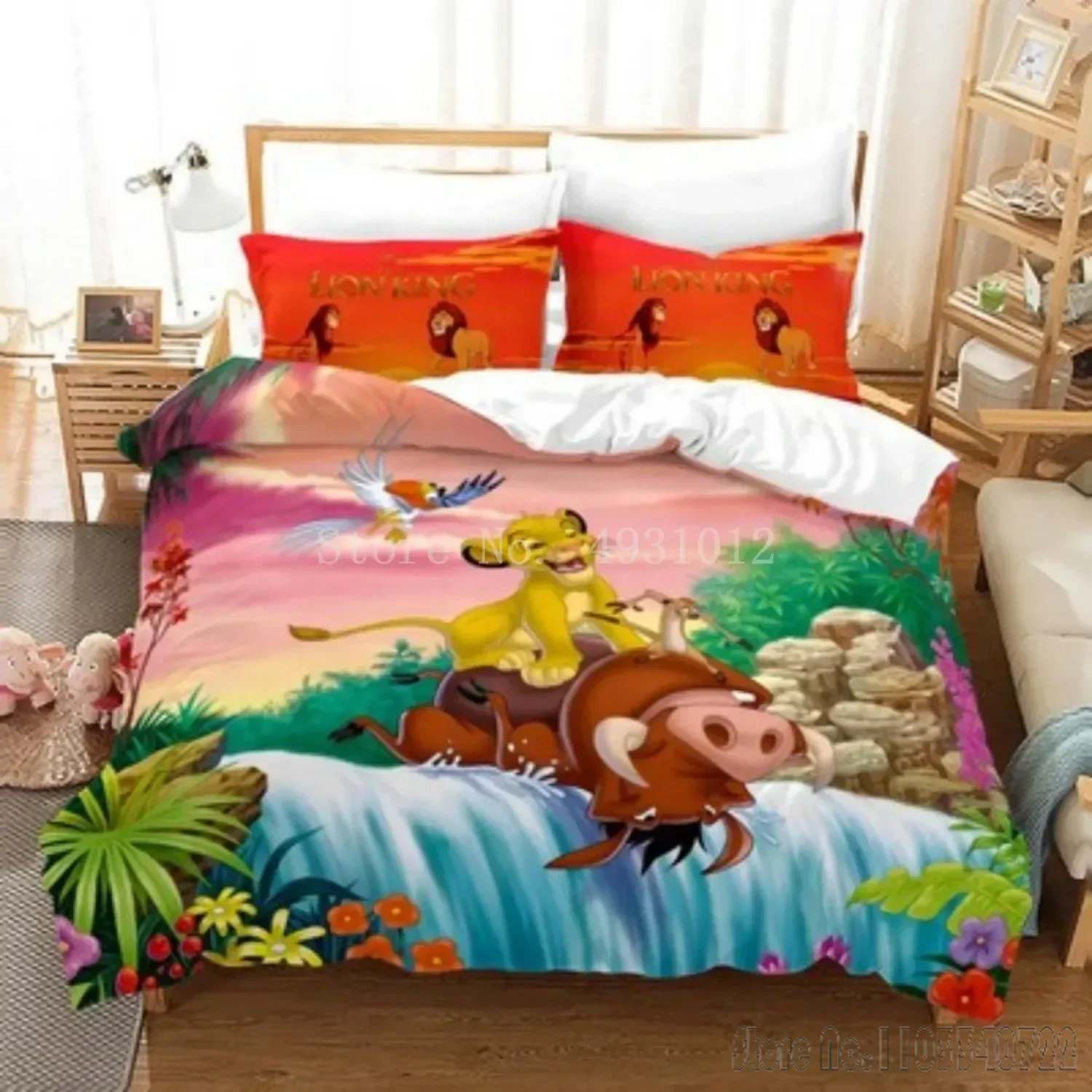 Anime Lion King Cartoon Duvet Cover Set HD Comforter Cover for Kids Bedding Sets Bedclothes Bedroom Decor