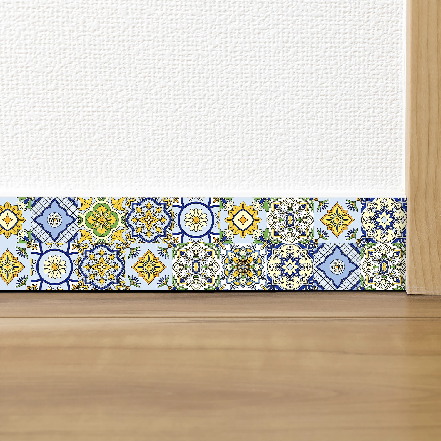 28 Stile Mandala-Design Taillenlinien-Dekorstreifen Wasserdichter Badezimmer-Sockel Selbstklebender Küchen-Fliesenaufkleber – Detail 13
