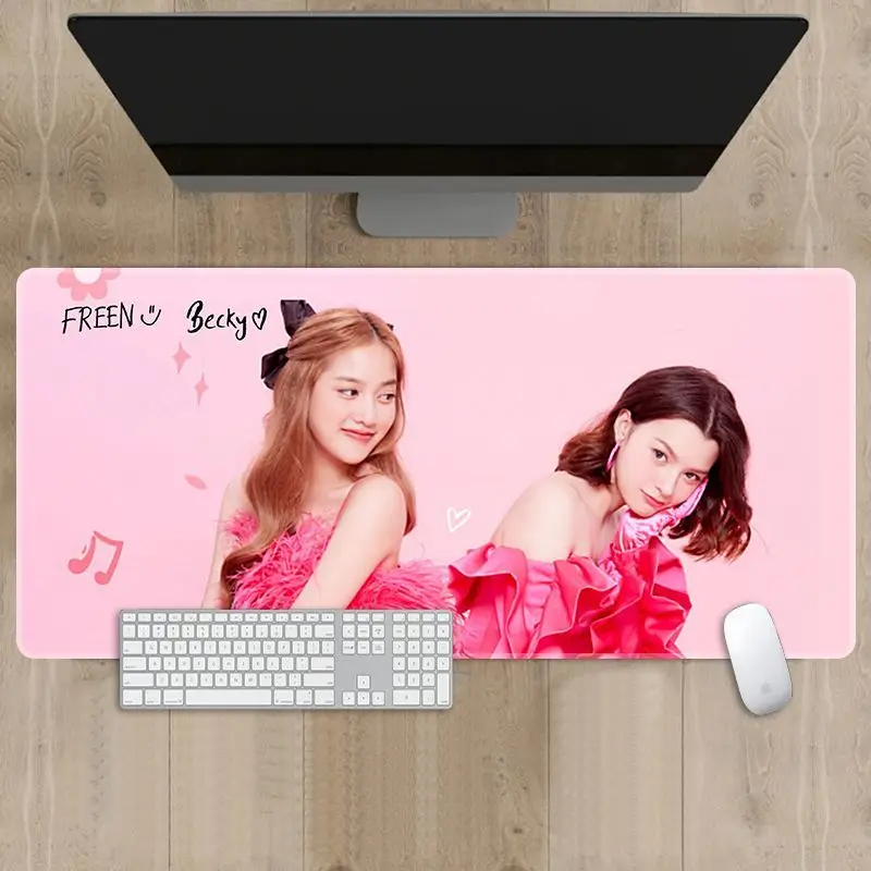 Freen&Becky Co branded Mouse Pad Pink Theory Large Computer Desk Pad Mouse Pad Lock Edge Girl