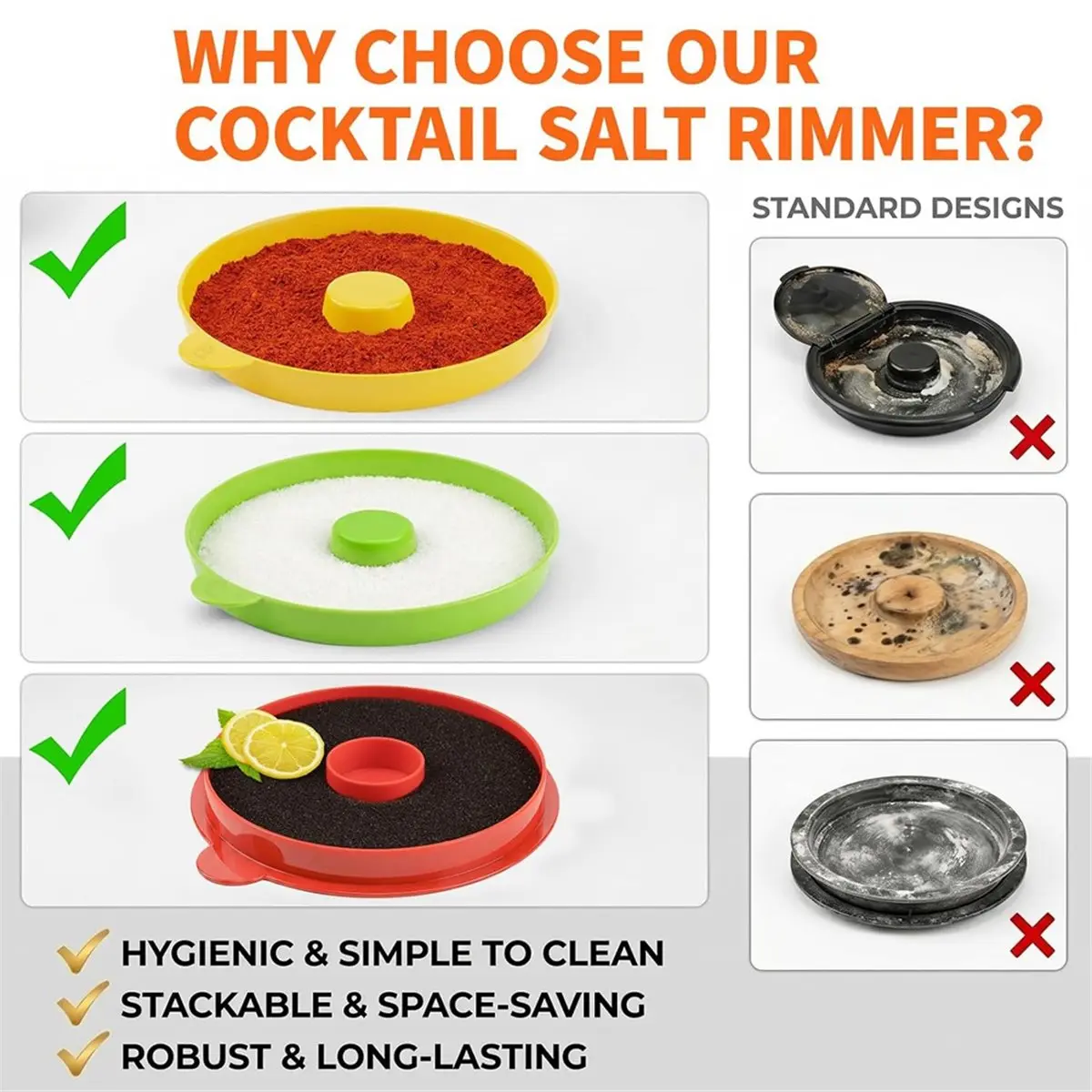 2026 New Tool 3-Tier Stackable Salt Rimmer for , Cocktail Glass Rimmer with 2 Sponges for Juice Salt Sugar, Bar Tool