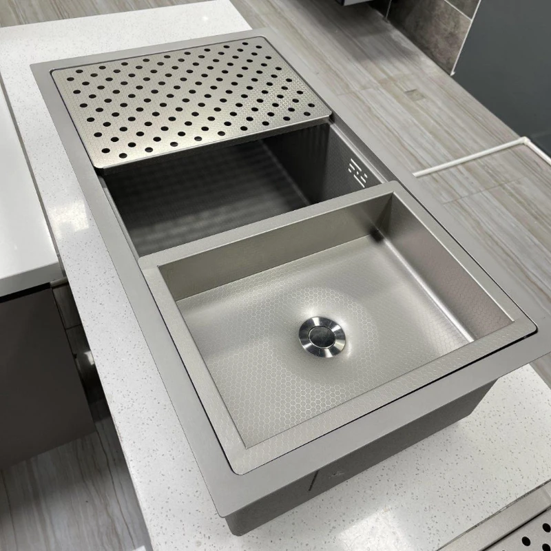 304 stainless steel honeycomb sink vegetable basin large single kitchen household vegetable sink under the counter