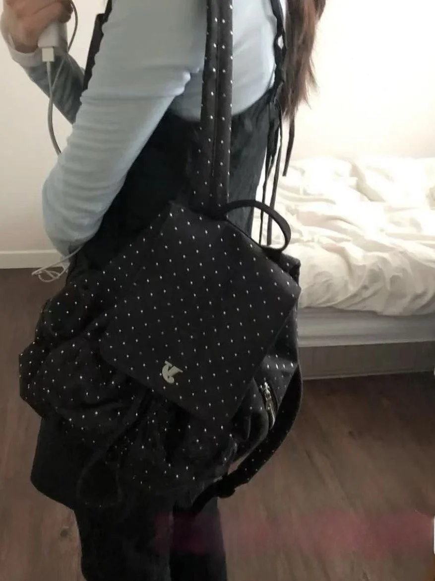 

Винтажная сумка в горошек, большая сумка Capaci Commuter, повседневная холщовая сумка, сумка для книг в стиле ретро со звездным принтом, нейлоновая молодежная объединительная