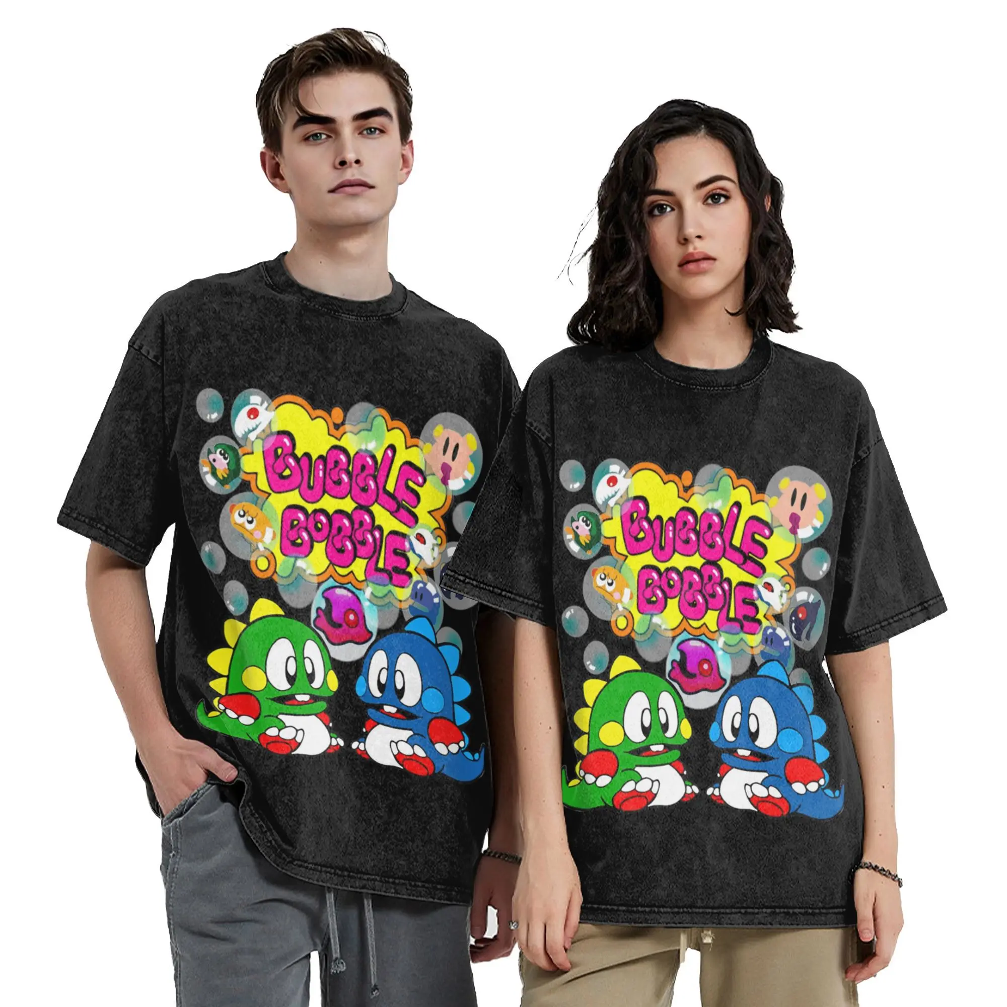 

Bubble Bobble T Shirt Summer Vintage T Shirts Cotton Trendy Cool Tshirt For Male Short Sleeve Loose Tops