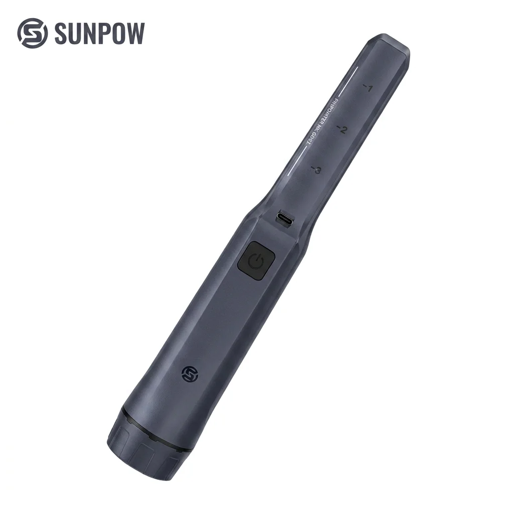 SUNPOW Metalldetektor Pinpointer IP68 Wasserdicht 800mAh Wiederaufladbar 15 Stunden Betriebszeit 360° °   Seitenscan-Handscanner für Erwachsene und Kinder NXGD02