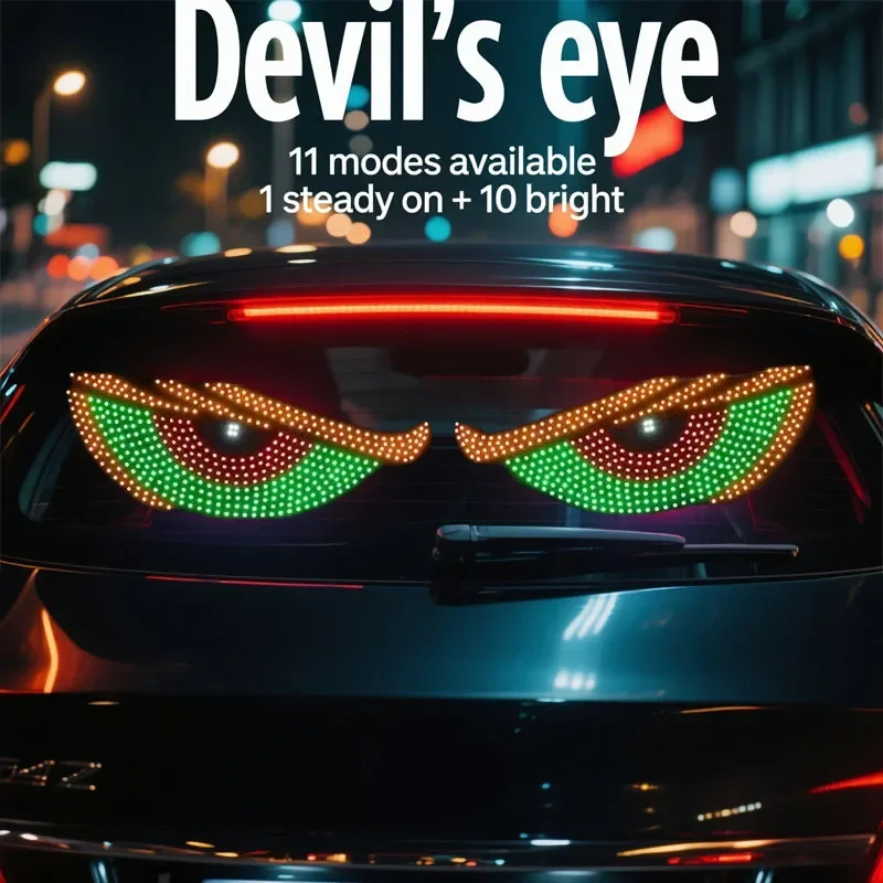 

Car rear window devil's eye LED decorative light, car USB socket ambient light, car rear window warning light parts