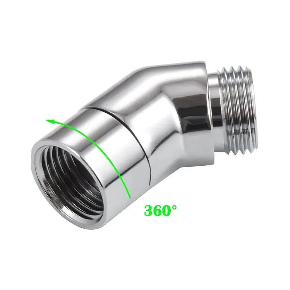 G1/2 Shower Elbow Adapter Hand Shower Top Spray Elbow Chrome Angle Female Thread And Male Thread 135° Shower Elbow