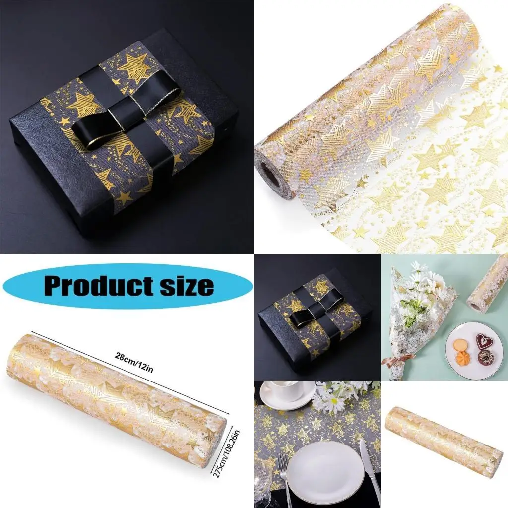 

E8BD Polyester Table Runner Dining Table Decoration Tablecloth with Star for Weddings Birthdays and Holiday Gatherings