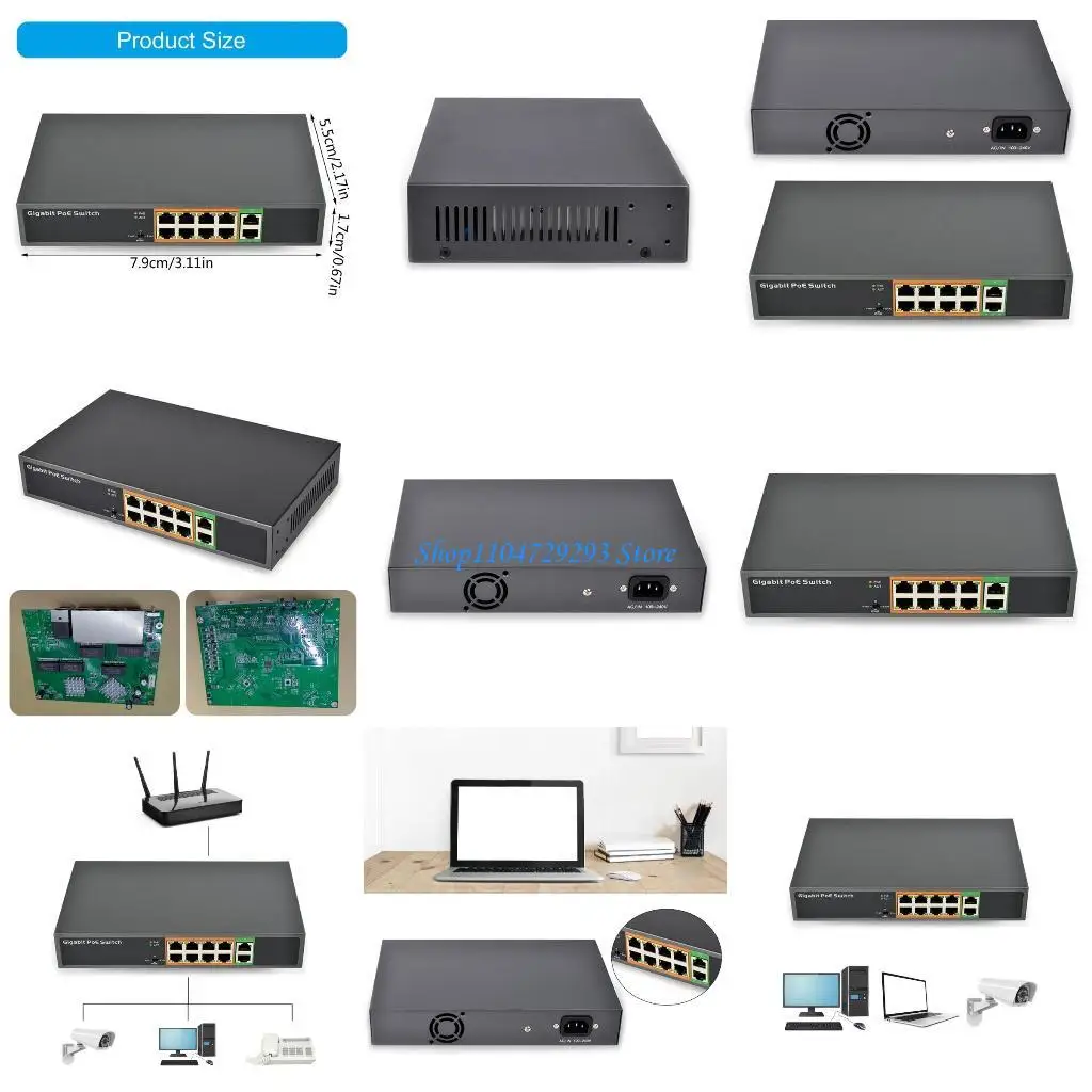 

Y2GD 10 Port Gigabit Ethernet PoE Switcher Easy Installation with Auto Detection for Safe and Efficient Networking