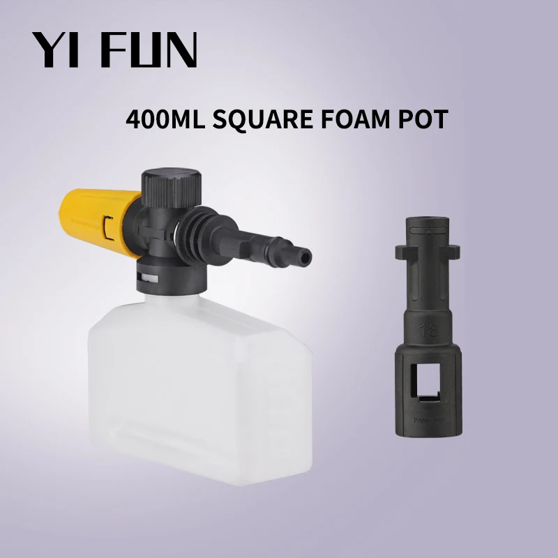 400ml Foam Lance For High Pressure Washer Square Snow Foam Generator For Karcher Lavor Pressure Car Wash Connect Wash Gun To Use