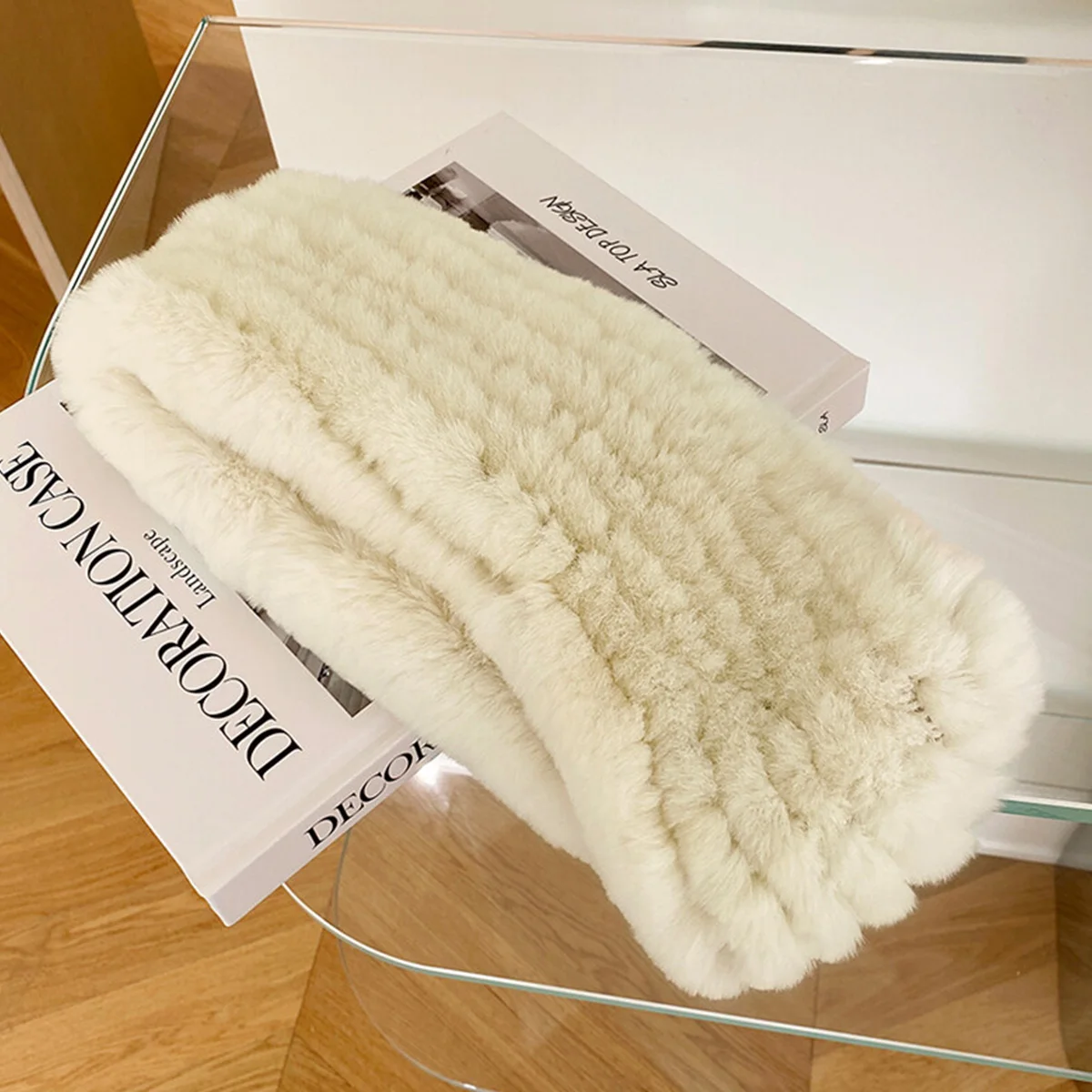 New Real Rabbit Fur Scarf Hot Sale Winter Thickened Soft Furry Neck Warmer Russia Real Rabbit Fur Scarf FEIMANYUAN
