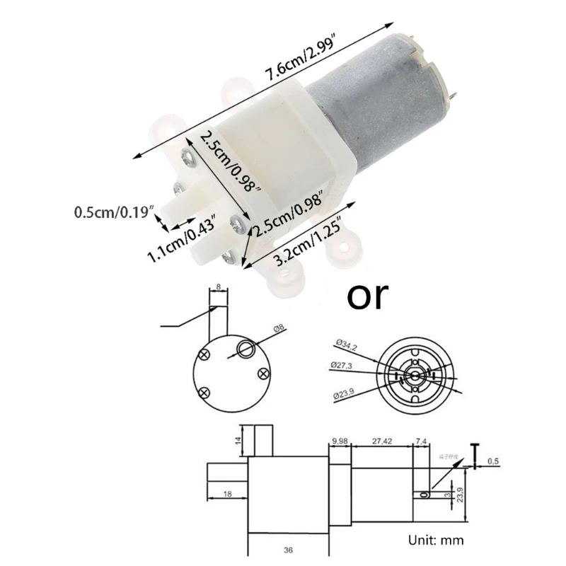 Priming Diaphragm Mini Pump  Motor 12V Micro Pumps For Water Dispenser