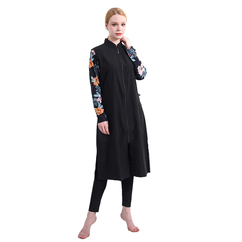 Burkini muçulmano completo islâmico para mulheres, moda de banho burkini modesta, maiô muçulmano Hijab, maiô burkini, burkini, 3pcs