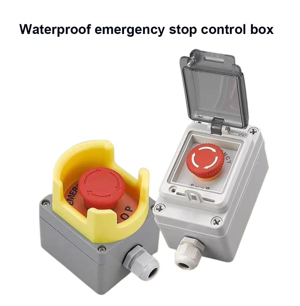 إيقاف الطوارئ مفتاح بـزر دفع صندوق التحكم مصعد مع غطاء للحماية حاوية مقاومة للماء 22 مم مثبتة #5