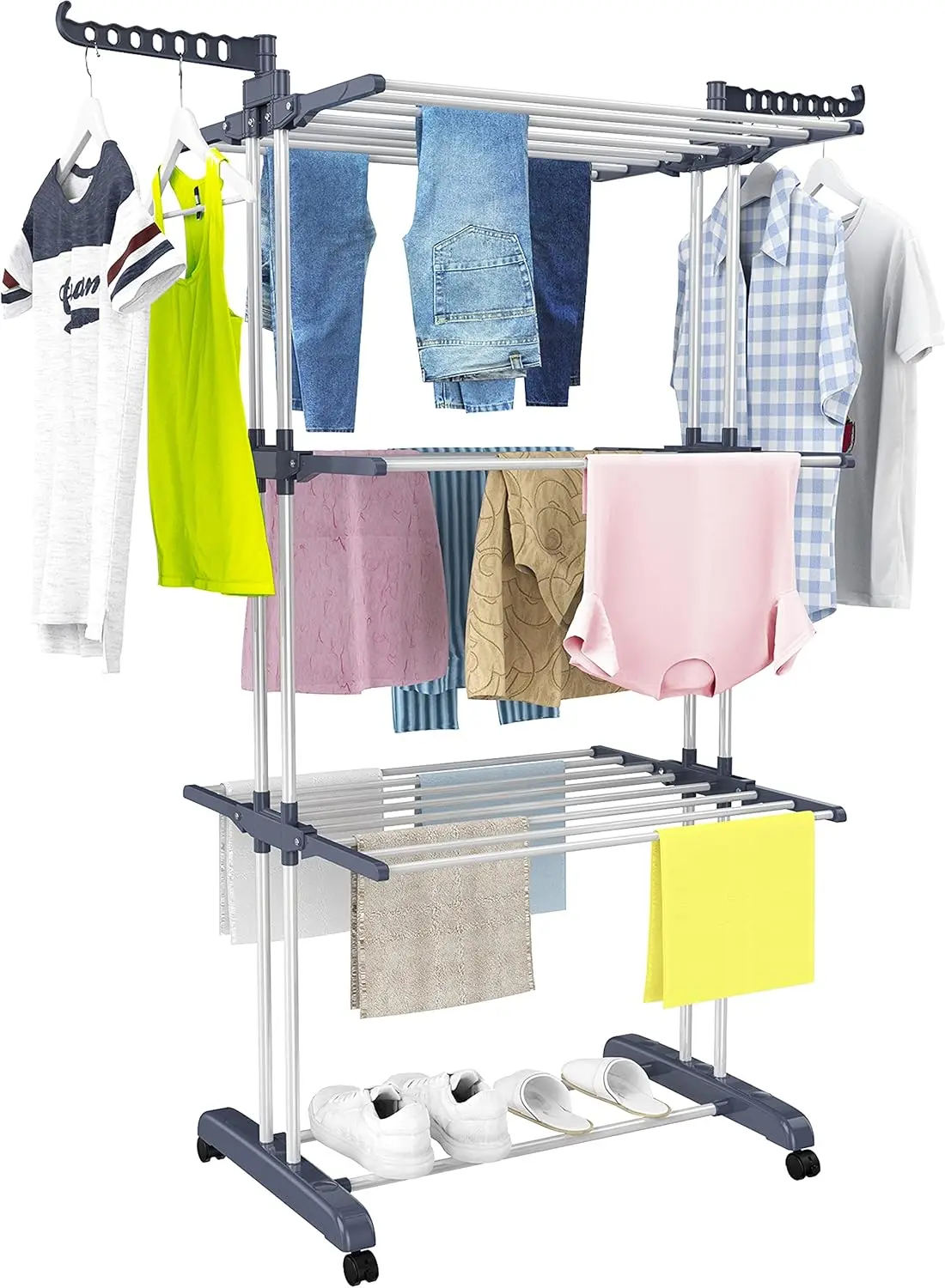 

79 Inches Clothes Drying Rack Drying Rack Clothing Folding Indoor Outdoor Heavy Duty Stainless Steel Laundry Rack Foldable Porta