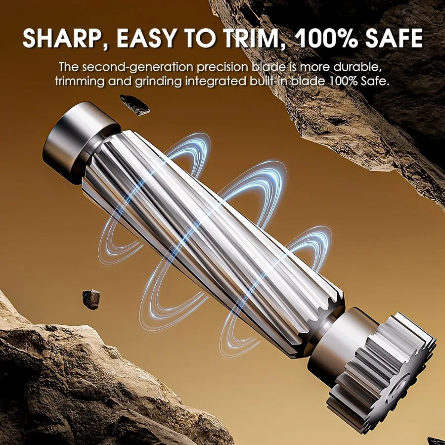 2 in 1 자동 전동 손톱깎이, LED 조명 및 2단계 속도 조절 기능으로 손쉬운 손톱 다듬기, 노인에게 적합