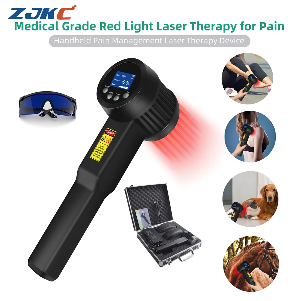 

ZJKC Therapeutic Laser for Pain 5W Laser Therapy for Bone Spurs Cervical Vertebra Pain Soft Tissue Injuries 650nm*15+808nm*10