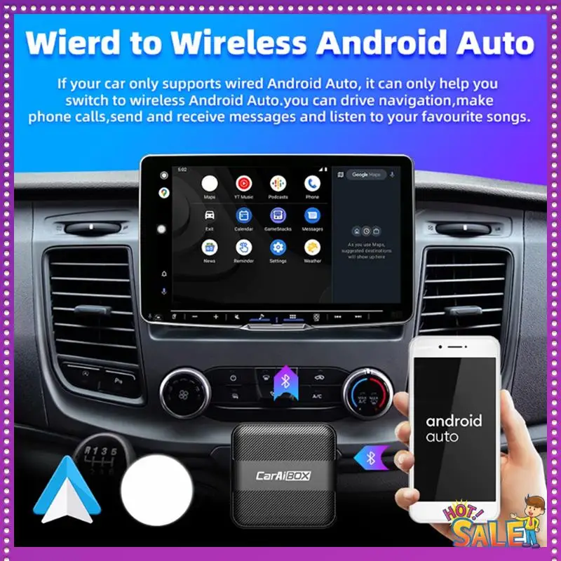 AA87 2 In 1 Carplay Adapter Android Auto Wired To Wireless Plug & Play USB Dongle Type C Connection For VW Benz  Kia