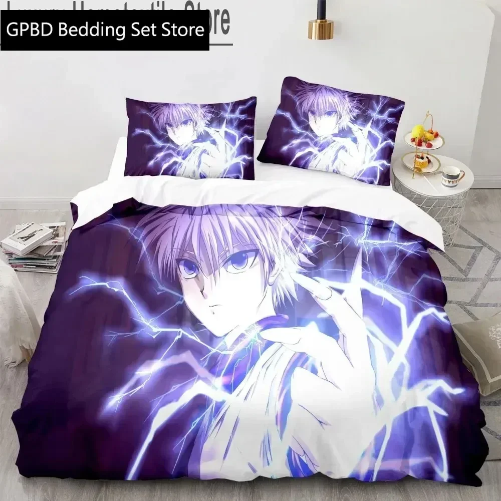 3d Anime Hunter X Hunter Bedding Set Duvet Cover Bed Set Quilt Cover Pillowcase Comforter king Queen Size Boys Adult Bedding Set