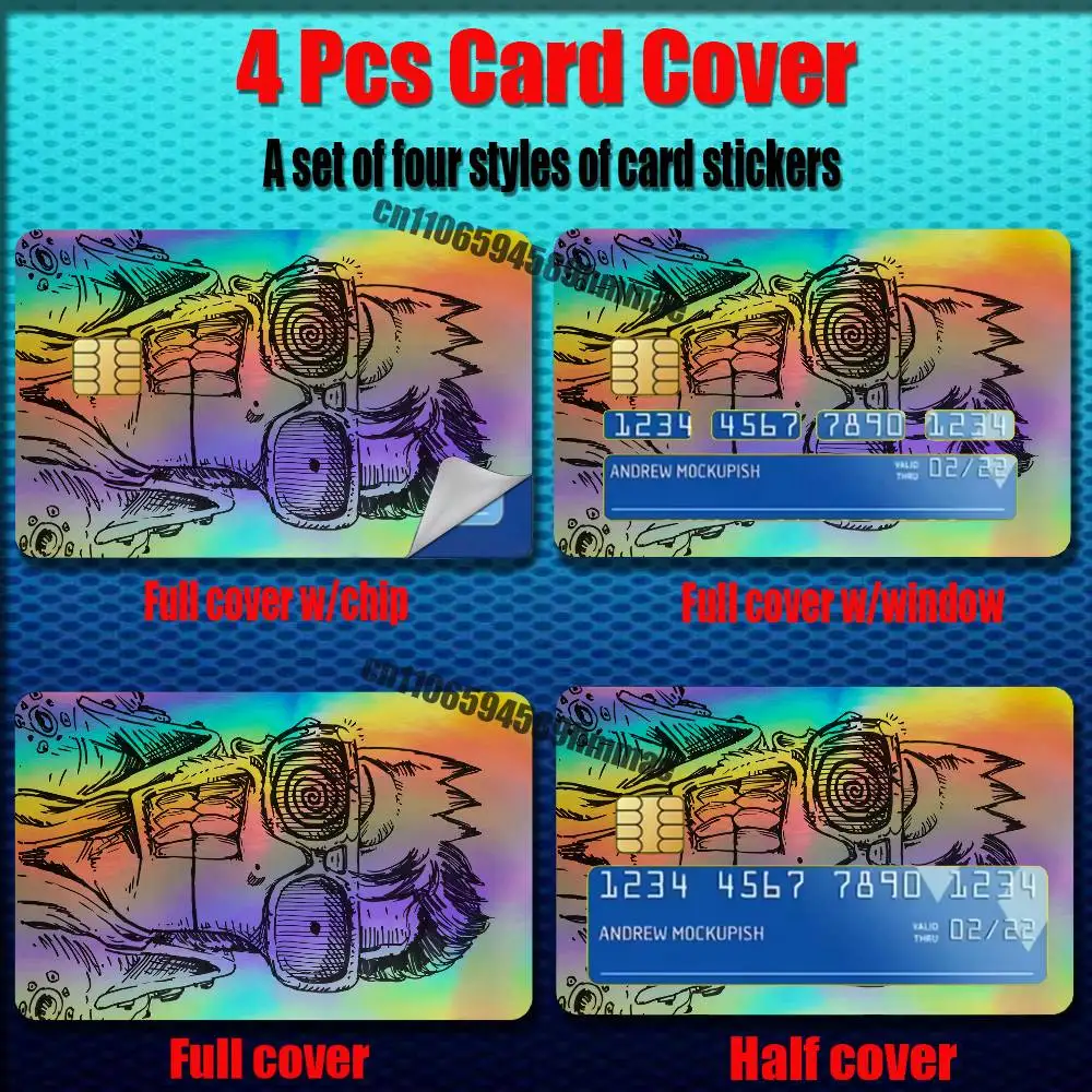For Allroy Milo Descendents ALL Credit Bank Sticker ID Access Card Cover Skin Rainbow Color Laser Stickers Film